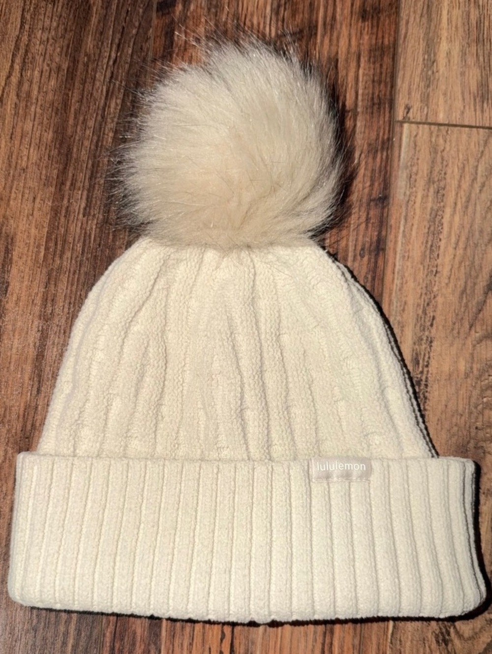 lululemon Cable-Knit Pom-Pom Beanie Cream